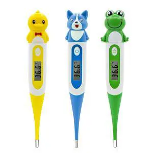 Digital Thermometer for Adults & Kids, Cartoon Design Oral Thermometer for Babies, Accurate Body Temperature Reading in 60 Seconds,with Fever Alert Sound Feature - 3 Pack Digital Thermometer for Adults & Kids, Cartoon Design Oral Thermometer for Babies, Accurate Body Temperature Reading in 60 Seconds,with Fever Alert Sound Feature - 3 Pack