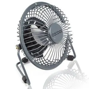 4" USB Personal Desk Fan Portable Mini Table Cooling Fan - Plugs into Computer - Adjustable 360° Tilt, Quiet, Rubber Grip Feet - Grey 4" USB Personal Desk Fan Portable Mini Table Cooling Fan - Plugs into Computer - Adjustable 360° Tilt, Quiet, Rubber Grip Feet - Grey