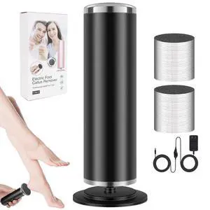 Electric Foot Callus Remover,Powerful Electric Foot File, Professional Adjustable Speed Pedicure Tool with 60 Pcs Replacement Sandpaper Discs for Dead Skin and Calluses-Black Electric Foot Callus Remover,Powerful Electric Foot File, Professional Adjustable Speed Pedicure Tool with 60 Pcs Replacement Sandpaper Discs for Dead Skin and Calluses-Black