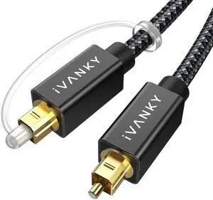Optical Audio Cable 3.3ft/1M, Nylon Braided, 24K Gold-Plated, Slim Metal Case, CL3 Rated, S/PDIF Digital Audio Fiber Optic Cable for Home Theater, Sound Bar, TV, PS4, Xbox, Samsung, Vizio Optical Audio Cable 3.3ft/1M, Nylon Braided, 24K Gold-Plated, Slim Metal Case, CL3 Rated, S/PDIF Digital Audio Fiber Optic Cable for Home Theater, Sound Bar, TV, PS4, Xbox, Samsung, Vizio