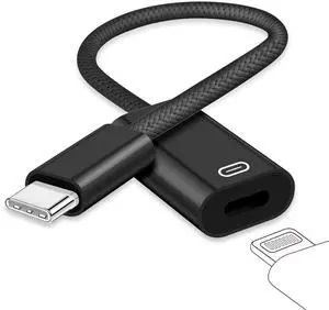 USB C to Lightning Headphone Audio Adapter | Type C to Lightning Earphone Converter with Charge/Data Transfer, Compatible with iPhone 17/16 Pro/Max, iPad, MacBookBlack USB C to Lightning Headphone Audio Adapter | Type C to Lightning Earphone Converter with Charge/Data Transfer, Compatible with iPhone 17/16 Pro/Max, iPad, MacBookBlack