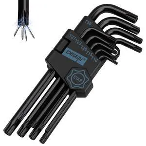 9 Pieces Torx Star Allen Wrench Set, Long Arm Star Key Set T10-T50, Chrome Vanadium Steel 9 Pieces Torx Star Allen Wrench Set, Long Arm Star Key Set T10-T50, Chrome Vanadium Steel
