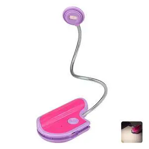 Book Reading Light for Kids - Rechargeable, Portable LED Reading Lamp with Rotary Neck, Clip-on Light in Bed (Purple) Book Reading Light for Kids - Rechargeable, Portable LED Reading Lamp with Rotary Neck, Clip-on Light in Bed (Purple)