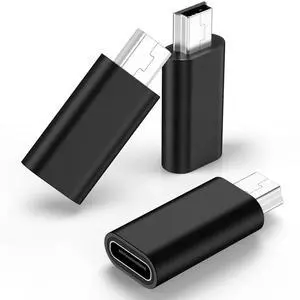 3 Pack USB C to Mini USB Adapter, Type C Female to Mini USB 2.0 Male Convert Connector Support Charge & Data Sync Compatible GoPro Hero 3+, MP3 Players, Dash Cam, Digital Camera, Receiver 3 Pack USB C to Mini USB Adapter, Type C Female to Mini USB 2.0 Male Convert Connector Support Charge & Data Sync Compatible GoPro Hero 3+, MP3 Players, Dash Cam, Digital Camera, Receiver