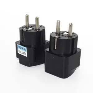 GRLRCR 2 Pack Germany France Europe Travel Power Adapter, Universal AU UK US to EU Europe Plug AC 250V European Schuko Type E F Outlet (Black) GRLRCR 2 Pack Germany France Europe Travel Power Adapter, Universal AU UK US to EU Europe Plug AC 250V European Schuko Type E F Outlet (Black)