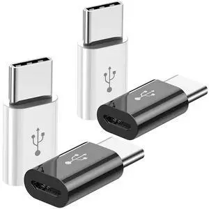 Adapter Micro USB to USB C (4 Pack), Micro-USB Female to USB-C Male OTG Adapter Compatible with Samsung Galaxy, LG, Huawei, Type-C Phones, Tablets and More (2 Black and 2 White) Adapter Micro USB to USB C (4 Pack), Micro-USB Female to USB-C Male OTG Adapter Compatible with Samsung Galaxy, LG, Huawei, Type-C Phones, Tablets and More (2 Black and 2 White)