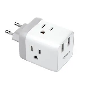 European Travel Plug Adapter - International Power Adapter Converter for Europe with 3 Outlets 2 USB, Europe to US Type C Adaptor for Italy Germany France Spain, Cruise Travel Essentials European Travel Plug Adapter - International Power Adapter Converter for Europe with 3 Outlets 2 USB, Europe to US Type C Adaptor for Italy Germany France Spain, Cruise Travel Essentials
