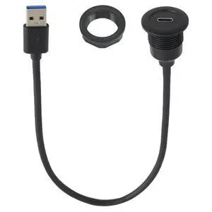 USB3.0 Male to USB-C Female Converter Adapter, USB-A to Type C Extension Cable Support Data Transfering and Charging for Car Dashboard Desktop(12 Inch) USB3.0 Male to USB-C Female Converter Adapter, USB-A to Type C Extension Cable Support Data Transfering and Charging for Car Dashboard Desktop(12 Inch)