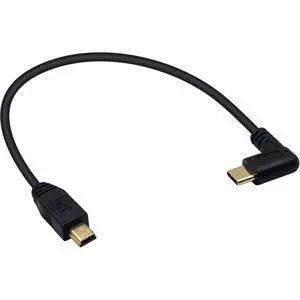 Mini USB to USB C Cable, Right Angled USB C to Mini USB Male to Male Converter Cable Cord for Digital Camera and More 9.5inch/25cm Mini USB to USB C Cable, Right Angled USB C to Mini USB Male to Male Converter Cable Cord for Digital Camera and More 9.5inch/25cm