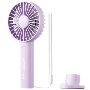 Handheld Fan, USB Rechargeable Mini Portable Fan with Base, 10H Battery, Strong Wind, Small & Powerful, Cute Design for Travel, Makeup, Girls Women Summer Gift (Purple) Handheld Fan, USB Rechargeable Mini Portable Fan with Base, 10H Battery, Strong Wind, Small & Powerful, Cute Design for Travel, Makeup, Girls Women Summer Gift (Purple)