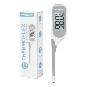 Backlit Digital Thermometer for Adults & Kids, Fast 10-Second Reading, Flexible Tip, Large 1.4 Inch Display, Waterproof, Fever Alarm, White Backlit Digital Thermometer for Adults & Kids, Fast 10-Second Reading, Flexible Tip, Large 1.4 Inch Display, Waterproof, Fever Alarm, White