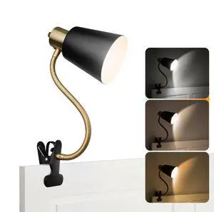 Desk lamp Eye-Caring Table Lamps, 360°Rotation Gooseneck Clip on Lamp Reading Light, Portable Reading Book Light, Clamp Light, Study Desk Lamps for Bedroom and Office Home Lighting (Black and Gold) Desk lamp Eye-Caring Table Lamps, 360°Rotation Gooseneck Clip on Lamp Reading Light, Portable Reading Book Light, Clamp Light, Study Desk Lamps for Bedroom and Office Home Lighting (Black and Gold)