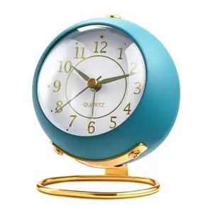 Analog Alarm Clocks,Retro Backlight Cute Simple Design Small Desk Clock with Night Light,Silent Non-Ticking,Battery Powered,for Kids,Bedroom,Travel,Kitchen,Bedside Desktop. (Blue) Analog Alarm Clocks,Retro Backlight Cute Simple Design Small Desk Clock with Night Light,Silent Non-Ticking,Battery Powered,for Kids,Bedroom,Travel,Kitchen,Bedside Desktop. (Blue)