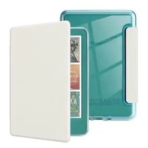 Case for 7" Kindle Paperwhite(12th Generation-2024 Released), Fits Kindle Colorsoft Paperwhite Signature Edition, Lightweight PU Leather and PC Clear Acrylic Back Cover, Auto Sleep/Wake, White Case for 7" Kindle Paperwhite(12th Generation-2024 Released), Fits Kindle Colorsoft Paperwhite Signature Edition, Lightweight PU Leather and PC Clear Acrylic Back Cover, Auto Sleep/Wake, White