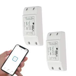 10A Wireless Smart Switch, Wi-Fi Light Switch Compatible with Alexa & Google Home & SmartThings, FCC Certified, No Hub Required Support DIY Module(2 Pack) 10A Wireless Smart Switch, Wi-Fi Light Switch Compatible with Alexa & Google Home & SmartThings, FCC Certified, No Hub Required Support DIY Module(2 Pack)