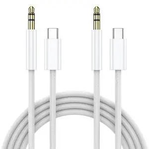 (2 Pack 4.0ft) Aux to USB C Cable, Aux Cord for iPhone 17/16/15, USB C to 3.5mm Male Audio Jack Cable Compatible for Car/iPhone 16 Plus /16 Pro Max/Samsung Galaxy S23 S22 Note 20/ Pixel 5 XL (2 Pack 4.0ft) Aux to USB C Cable, Aux Cord for iPhone 17/16/15, USB C to 3.5mm Male Audio Jack Cable Compatible for Car/iPhone 16 Plus /16 Pro Max/Samsung Galaxy S23 S22 Note 20/ Pixel 5 XL