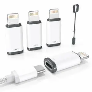 USB C to Lightning Adapter 5 Pack, USB C Female to Lightning Male Adapter, 27W Fast Charging & Data Sync for iPhone 14 13 12 11 SE, iPad, AirPods, Compact Converter, Not for Audio/OTG USB C to Lightning Adapter 5 Pack, USB C Female to Lightning Male Adapter, 27W Fast Charging & Data Sync for iPhone 14 13 12 11 SE, iPad, AirPods, Compact Converter, Not for Audio/OTG