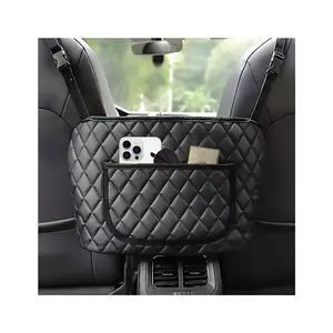 Car Purse Holder Between Seats, Leather Handbag Organizer Large Capacity Pocket for Console Front Seats, Universal Vehicle Interior Storage Bag Backseat Barrier for Kids Pet Car Purse Holder Between Seats, Leather Handbag Organizer Large Capacity Pocket for Console Front Seats, Universal Vehicle Interior Storage Bag Backseat Barrier for Kids Pet