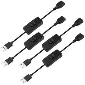 USB Extension Cable 4 Pcs 5V Male to Female Extender with Switch Suitable for 5V USB Fan, LED Strip, Desk Lamp, Driving Recorder LED Strip USB Extension Cable 4 Pcs 5V Male to Female Extender with Switch Suitable for 5V USB Fan, LED Strip, Desk Lamp, Driving Recorder LED Strip