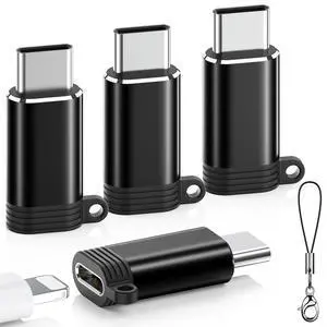 Lightning to USB C Adapter 4 Pack, Fast Charging & Data Sync for iPhone 15/16/17 Pro/Pro Max, Charger Adapter Accessory (Not for Audio/OTG)-Black Lightning to USB C Adapter 4 Pack, Fast Charging & Data Sync for iPhone 15/16/17 Pro/Pro Max, Charger Adapter Accessory (Not for Audio/OTG)-Black