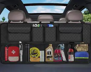 Car Trunk Organizer and Storage, Large Capacity Backseat Hanging Storage Accessories, Backseat Car Organizer for SUV/MPV/Truck (Black) Car Trunk Organizer and Storage, Large Capacity Backseat Hanging Storage Accessories, Backseat Car Organizer for SUV/MPV/Truck (Black)