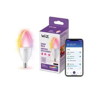 40W B12 Smart Candle-shape, E12 base, Full Color, Dimmable, 1-Pack, Indoor, Connect to Wi-Fi, Control Voice or App + Activate with Motion, Matter Compatible 40W B12 Smart Candle-shape, E12 base, Full Color, Dimmable, 1-Pack, Indoor, Connect to Wi-Fi, Control Voice or App + Activate with Motion, Matter Compatible