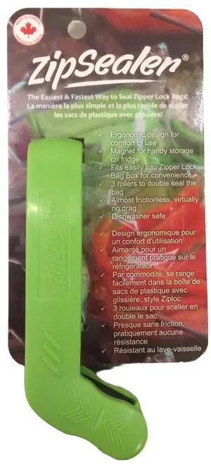 The Original Zipper Lock Bag Sealer. The Easiest & Fastest Way To Seal Zipper Lock & Zip Top Bags. Patented. (Green) The Original Zipper Lock Bag Sealer. The Easiest & Fastest Way To Seal Zipper Lock & Zip Top Bags. Patented. (Green)