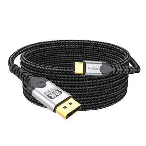USB C to DisplayPort Cable 10ft Long, DP 1.4 8K@60Hz 4K@120Hz 2K@180Hz 1080P@360Hz Monitor Thunderbolt 3/4/5 to Display Port Cord for iPhone 15/16/17 iPad MacBook Air/Pro to Monior USB C to DisplayPort Cable 10ft Long, DP 1.4 8K@60Hz 4K@120Hz 2K@180Hz 1080P@360Hz Monitor Thunderbolt 3/4/5 to Display Port Cord for iPhone 15/16/17 iPad MacBook Air/Pro to Monior