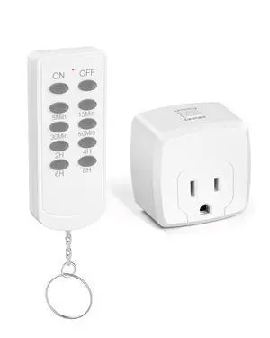 Remote Control Outlet Indoor Remote Timer Outlet with 8 Timer Settings Plugin Power Switch RF Wireless Remote, Energy Saving Control for Lamps, Fans, Household Electronics Remote Control Outlet Indoor Remote Timer Outlet with 8 Timer Settings Plugin Power Switch RF Wireless Remote, Energy Saving Control for Lamps, Fans, Household Electronics