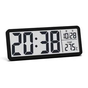 LCD Digital Wall Clocks Battery Operated, 8.5" Modern Wall Clocks for Living Room Decor, Simple Digital Wall Clock with Temperature/Date/Time - 12/24H, Small Desk Clock for Bedroom Office LCD Digital Wall Clocks Battery Operated, 8.5" Modern Wall Clocks for Living Room Decor, Simple Digital Wall Clock with Temperature/Date/Time - 12/24H, Small Desk Clock for Bedroom Office