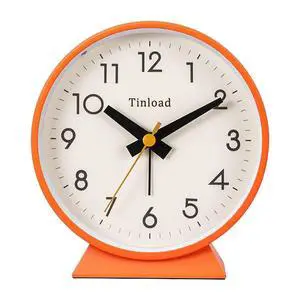 4.5" Battery Operated Antique Retro Analog Alarm Clock, Small Silent Bedside Desk Clock, Lighted on Demand, Battery Operated, Snooze, for Living Room, Bedroom, Bedside, Desk(Orange) 4.5" Battery Operated Antique Retro Analog Alarm Clock, Small Silent Bedside Desk Clock, Lighted on Demand, Battery Operated, Snooze, for Living Room, Bedroom, Bedside, Desk(Orange)