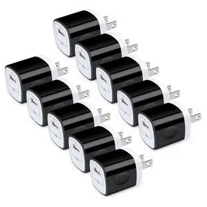 Wall Charger Cube, USB Plugs 10Pack, 1A/5V Single Port USB Charger Wall Plug Fast Charging Block Cube Box Adapter for iPhone 17/16e/15/14/13/12 Pro Max/11/XS/XR/X/8,Samsung Galaxy,LG,HTC,Moto Wall Charger Cube, USB Plugs 10Pack, 1A/5V Single Port USB Charger Wall Plug Fast Charging Block Cube Box Adapter for iPhone 17/16e/15/14/13/12 Pro Max/11/XS/XR/X/8,Samsung Galaxy,LG,HTC,Moto