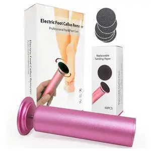 Electric Foot Callus Remover, Adjustable Foot Speed, Professional Foot Repair Tool, Equipped with 60 Pieces of Sandpaper, Suitable for Men and Women with Dead Skin calluses, Dry and Cracked, Pink Electric Foot Callus Remover, Adjustable Foot Speed, Professional Foot Repair Tool, Equipped with 60 Pieces of Sandpaper, Suitable for Men and Women with Dead Skin calluses, Dry and Cracked, Pink