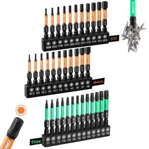 Impact Screwdriver Bits Set, 35Pcs 2 Allen Wrench Drill Bit Set (Metric & SAE)/Trox, Premium S2 Steel Magnetic 1/4" Hex-Shank Bit Set,CNC Machined, Automotive Mechanic Home Repair Impact Screwdriver Bits Set, 35Pcs 2 Allen Wrench Drill Bit Set (Metric & SAE)/Trox, Premium S2 Steel Magnetic 1/4" Hex-Shank Bit Set,CNC Machined, Automotive Mechanic Home Repair