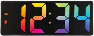 Gradient Colored Corded Electric Digital Alarm Clock with Indoor Temperature Gradient Colored Corded Electric Digital Alarm Clock with Indoor Temperature