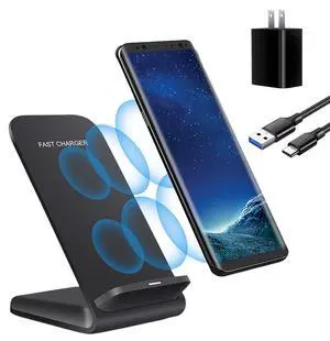 Wireless Charging Stand, 20W Fast Charging Stand with QC3.0 Adapter for Samsung Galaxy S24/S24+/S24 Ultra/S23/S22/S21/S20/S10/Note, for iPhone 15/15 Pro/15 Pro Max/14/14 Pro Max, and More. (1 Pack) Wireless Charging Stand, 20W Fast Charging Stand with QC3.0 Adapter for Samsung Galaxy S24/S24+/S24 Ultra/S23/S22/S21/S20/S10/Note, for iPhone 15/15 Pro/15 Pro Max/14/14 Pro Max, and More. (1 Pack)
