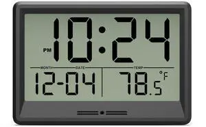 Digital Wall Clock Battery Operated, 8 Inch Small Wall Clock with Large Display, Temperature and Date | Simple Desk Clock | Silent Wall Mount Digital Clock for Bedroom, Kitchen, Living Room, Office Digital Wall Clock Battery Operated, 8 Inch Small Wall Clock with Large Display, Temperature and Date | Simple Desk Clock | Silent Wall Mount Digital Clock for Bedroom, Kitchen, Living Room, Office
