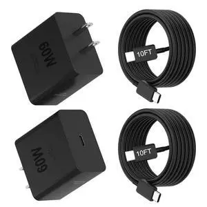 Samsung 60W PD Power Adapter-Low Standby USB-C Port Fast Charging Android Phone Charger Block Whit 10ft c to c Cables for Samsung Galaxy S26 Ultra/S26/S26+/S25/S25 Ultra/S25+/S24 Ultra/S23, 2 Pack Samsung 60W PD Power Adapter-Low Standby USB-C Port Fast Charging Android Phone Charger Block Whit 10ft c to c Cables for Samsung Galaxy S26 Ultra/S26/S26+/S25/S25 Ultra/S25+/S24 Ultra/S23, 2 Pack