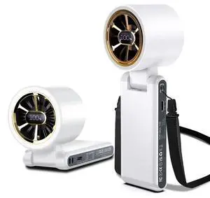 Rechargeable Strong Wind Handheld Fan With Ambient Lighting 4 IN1 5000mAh Upto 22H For Desktop Waist Clip Neck (StrongWind/White) Rechargeable Strong Wind Handheld Fan With Ambient Lighting 4 IN1 5000mAh Upto 22H For Desktop Waist Clip Neck (StrongWind/White)