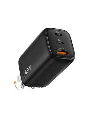 65W USB C Charger, Type C Chargers Fast Charging Foldable, PD 3.0 GaN USBC Multi Port Charger Block for iPhone 17/16/15 Series, Samsung Galaxy S26/S25/S24 Ultra, MacBook, iPad and More, Black 65W USB C Charger, Type C Chargers Fast Charging Foldable, PD 3.0 GaN USBC Multi Port Charger Block for iPhone 17/16/15 Series, Samsung Galaxy S26/S25/S24 Ultra, MacBook, iPad and More, Black