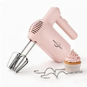 Electric Hand Mixer, 5-Speed Handheld Mixer for Baking Cakes, Eggs, Cream, 150W Turbo Boost Kitchen Mixer, Pink, Gifts for Women Mother Electric Hand Mixer, 5-Speed Handheld Mixer for Baking Cakes, Eggs, Cream, 150W Turbo Boost Kitchen Mixer, Pink, Gifts for Women Mother