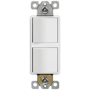 Double Paddle Rocker Decorator Switch, Clamp-Type Back Insert Wiring, Copper Wires Only, Single Pole, Residential/Commercial Grade, 15A 120-277VAC, 62834-W-N, White (New Model) Double Paddle Rocker Decorator Switch, Clamp-Type Back Insert Wiring, Copper Wires Only, Single Pole, Residential/Commercial Grade, 15A 120-277VAC, 62834-W-N, White (New Model)