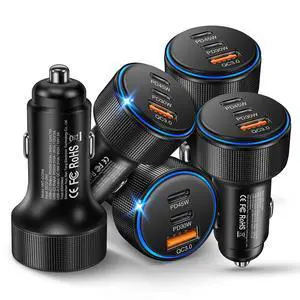 5-Pack USB C Car Charger,93W 3-Port Fast Charge Cigarette Lighter USB Charger with PD+QC 3.0,Dual USB-C & USB-A Car Phone Adapter Accessories for iPhone 17/16/15 Pro Max,Samsung Galaxy S25/S24,iPad 5-Pack USB C Car Charger,93W 3-Port Fast Charge Cigarette Lighter USB Charger with PD+QC 3.0,Dual USB-C & USB-A Car Phone Adapter Accessories for iPhone 17/16/15 Pro Max,Samsung Galaxy S25/S24,iPad