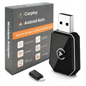 Wireless Carplay Adapter, Android Auto Adapter Plug and Play 2025 Carplay, Convert Wired to Wireless Supports Car Original Control, Mini Car Play Box for Cars Wireless Carplay Adapter, Android Auto Adapter Plug and Play 2025 Carplay, Convert Wired to Wireless Supports Car Original Control, Mini Car Play Box for Cars