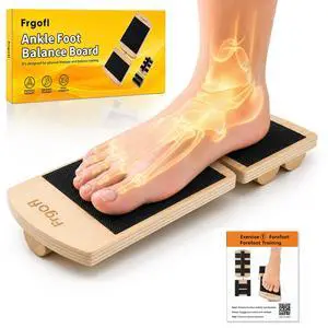 Balance Board for Ankle Strengthening & Physical Therapy - Adjustable Single Leg Board for Recovery from Sprains, Plantar Fasciitis | Stability Trainer with Video Guide and Carry Bag Balance Board for Ankle Strengthening & Physical Therapy - Adjustable Single Leg Board for Recovery from Sprains, Plantar Fasciitis | Stability Trainer with Video Guide and Carry Bag