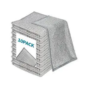 10PCS Non-Scratch Wire Dishcloth,Silver Mesh Dish Cloths with Diamond Weave, Reusable Multipurpose Wire Dishwashing Rags for Cookware, Glass Stovetops, and Enamel Surfaces 10PCS Non-Scratch Wire Dishcloth,Silver Mesh Dish Cloths with Diamond Weave, Reusable Multipurpose Wire Dishwashing Rags for Cookware, Glass Stovetops, and Enamel Surfaces