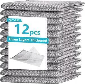 12 Pack Non-Scratch Wire Dishcloth,7.87" x 7.87" Reusable Metal Dish Cloth for Kitchen, Non Scratch Scrub Cloth for Non-Stick Pans, Wet & Dry Dual-Use Heavy Duty Dish Washing Scrubber 12 Pack Non-Scratch Wire Dishcloth,7.87" x 7.87" Reusable Metal Dish Cloth for Kitchen, Non Scratch Scrub Cloth for Non-Stick Pans, Wet & Dry Dual-Use Heavy Duty Dish Washing Scrubber