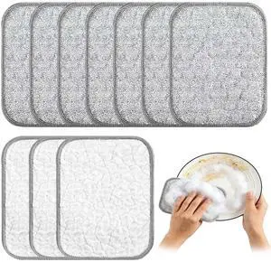 10Pcs Double-Sided Thickened Wire Dishwashing Rags - Non Scratch Wire Dishcloth for Wet and Dry & Line Cleaning Cloth for Dishes, Pots, Sinks & Kitchen Surfaces 10Pcs Double-Sided Thickened Wire Dishwashing Rags - Non Scratch Wire Dishcloth for Wet and Dry & Line Cleaning Cloth for Dishes, Pots, Sinks & Kitchen Surfaces