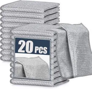 20 Pcs Value Pack Non Scratch Steel Wire Dishcloth, 7.87"x7.87" 2-Layer Multipurpose Rags - Reusable for Kitchen Dishes, Sinks, Stove Tops, Safe for Non-Stick 20 Pcs Value Pack Non Scratch Steel Wire Dishcloth, 7.87"x7.87" 2-Layer Multipurpose Rags - Reusable for Kitchen Dishes, Sinks, Stove Tops, Safe for Non-Stick