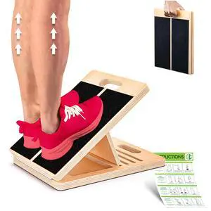 Wooden Calf Stretcher - Portable Slant Board for Calf Stretching - Bears 300 lbs - Adjustable Incline Board Physical Therapy Equipment - Reduce Injury Risk, Improve Foot, Leg & Ankle Mobility Wooden Calf Stretcher - Portable Slant Board for Calf Stretching - Bears 300 lbs - Adjustable Incline Board Physical Therapy Equipment - Reduce Injury Risk, Improve Foot, Leg & Ankle Mobility